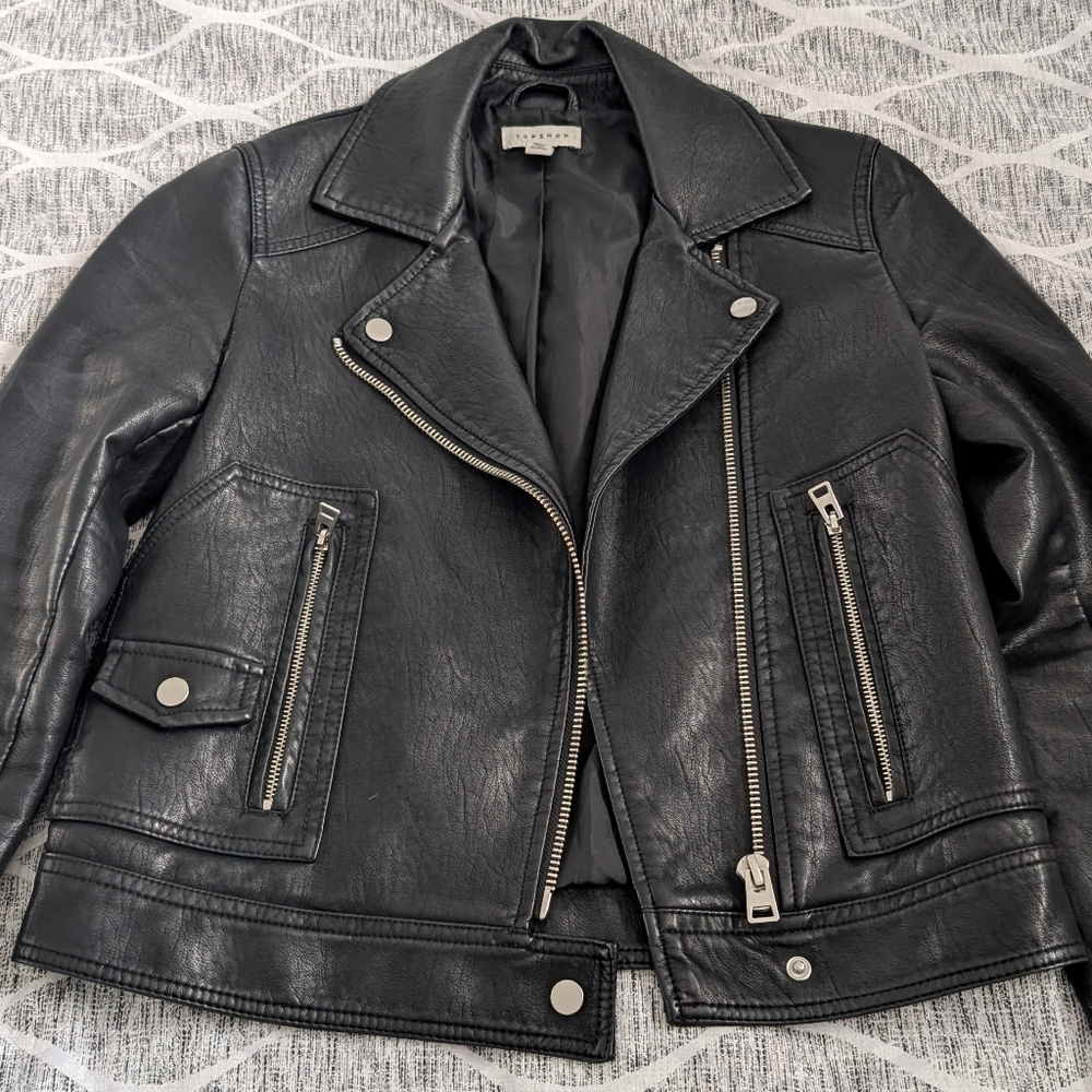 Topshop Black Faux Leather Jacket